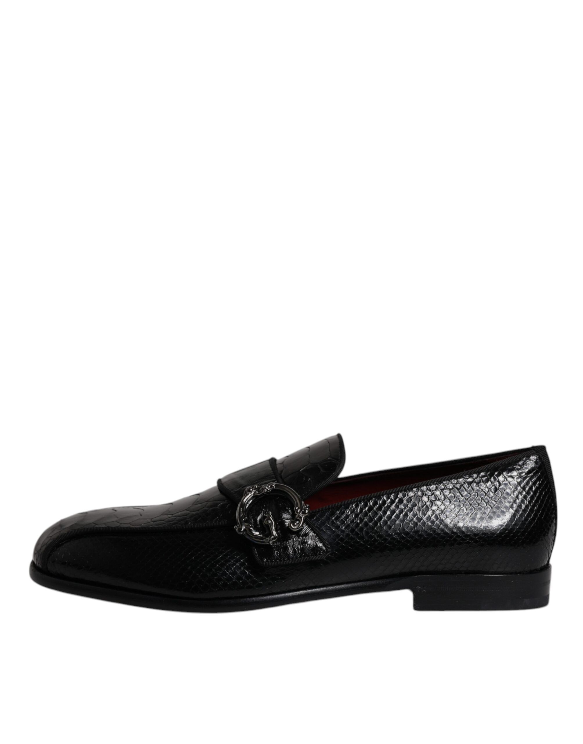 Exotic Leather DG Logo Loafers Formal Dress Men's Shoes - Dolce & Gabbana - Modalova