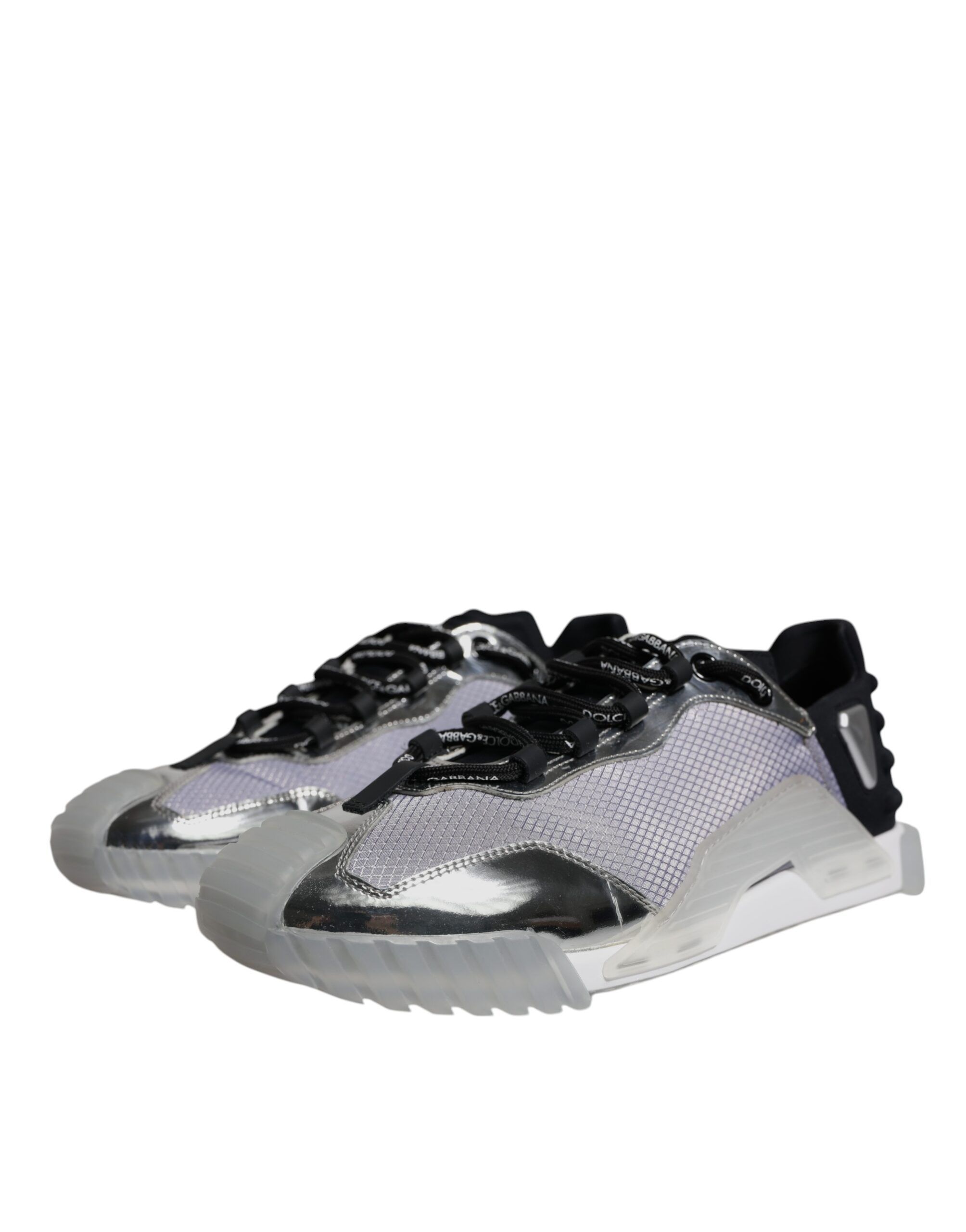 Silver Black Nylon NS1 Low Top Sneakers Men's Shoes (Pre-Owned) - Dolce & Gabbana - Modalova