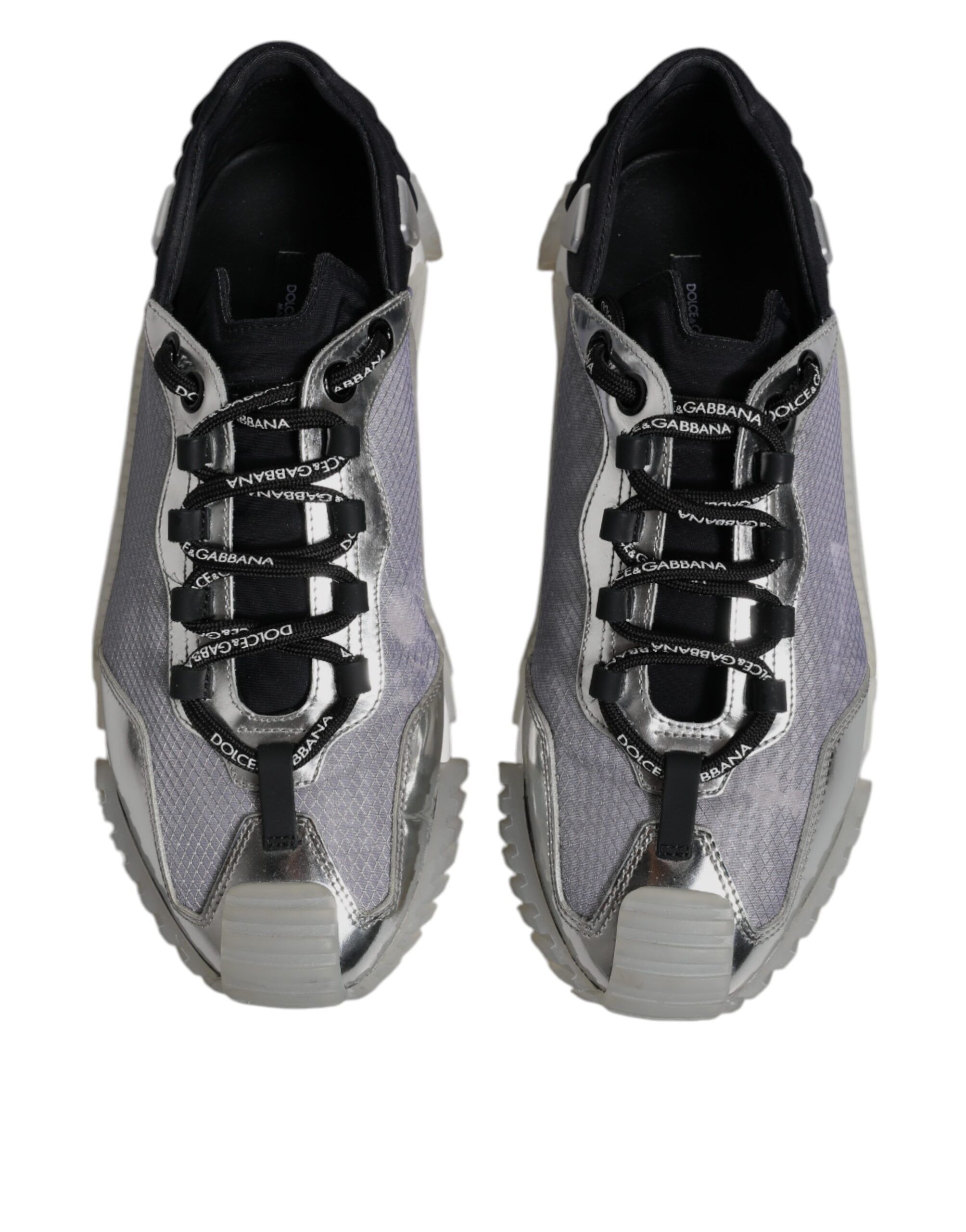 Silver Black Nylon NS1 Low Top Sneakers Men's Shoes (Pre-Owned) - Dolce & Gabbana - Modalova