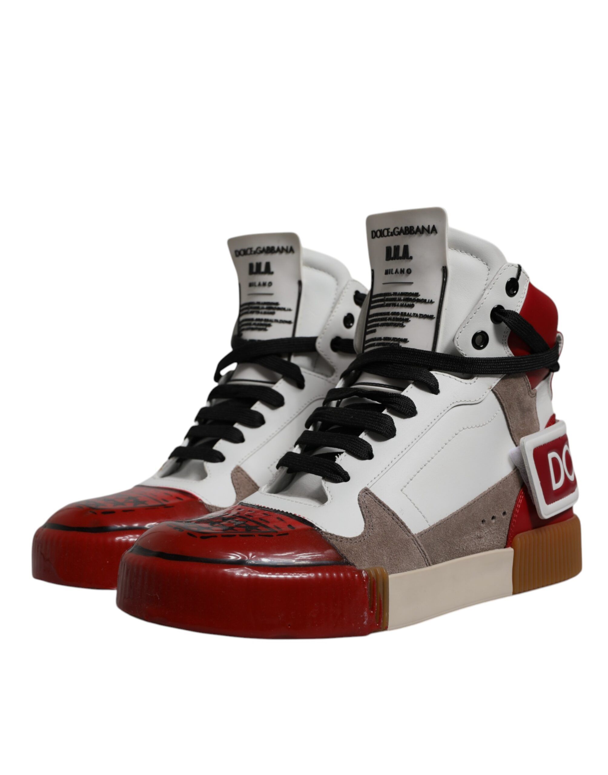 Leather High Top Sneakers Men's Shoes - Dolce & Gabbana - Modalova