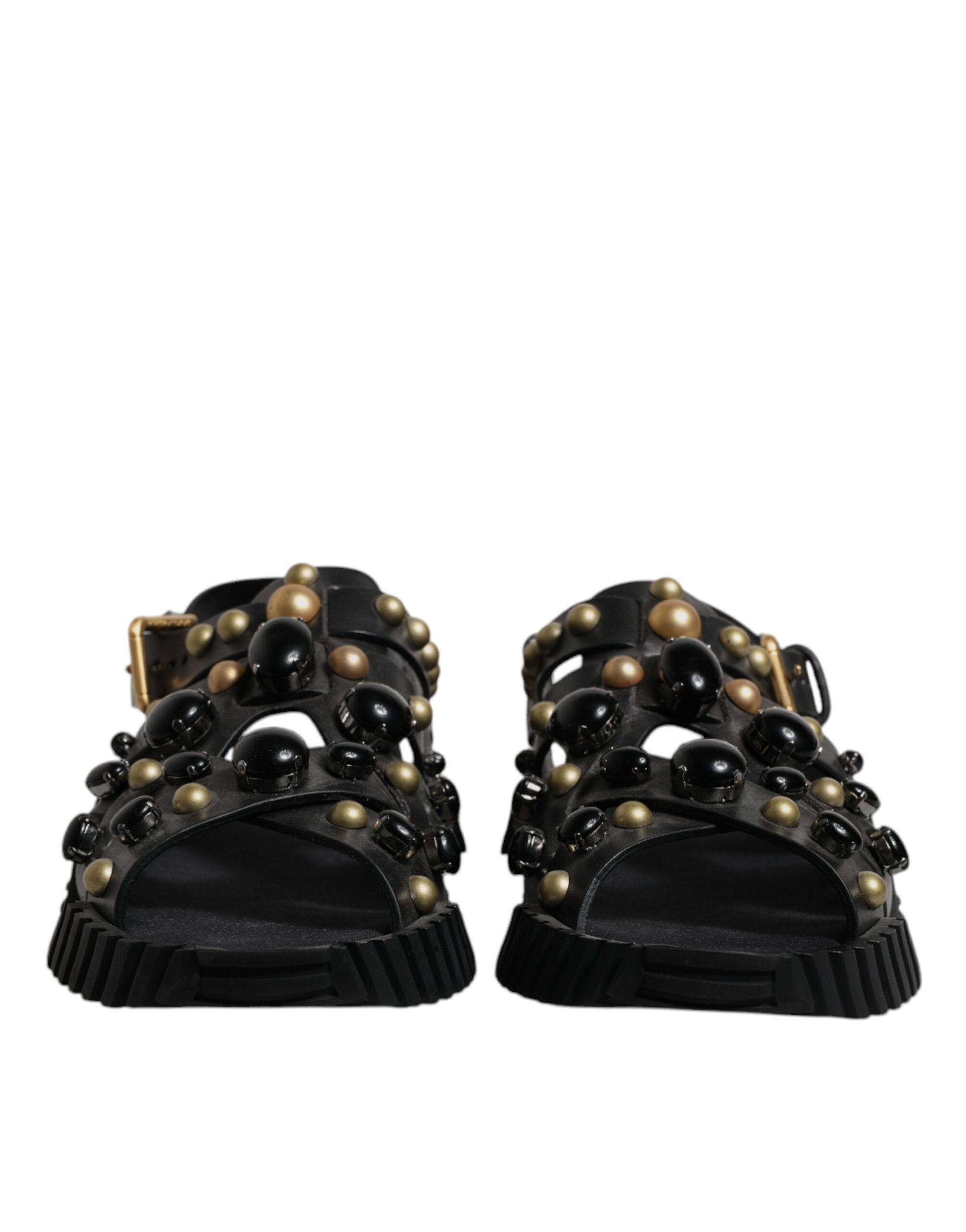 Leather Studded Slides Sandals Men's Shoes - Dolce & Gabbana - Modalova
