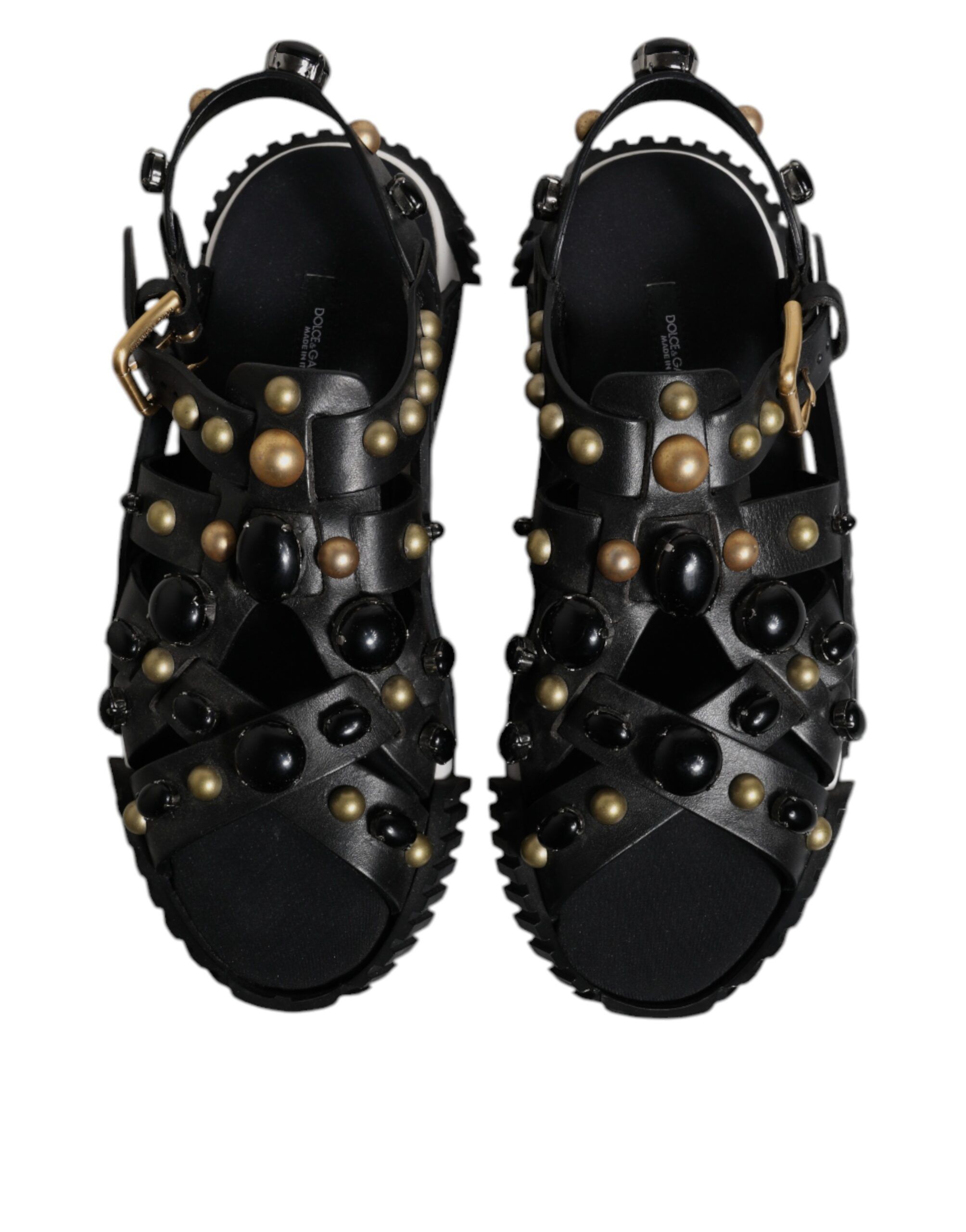Leather Studded Slides Sandals Men's Shoes - Dolce & Gabbana - Modalova