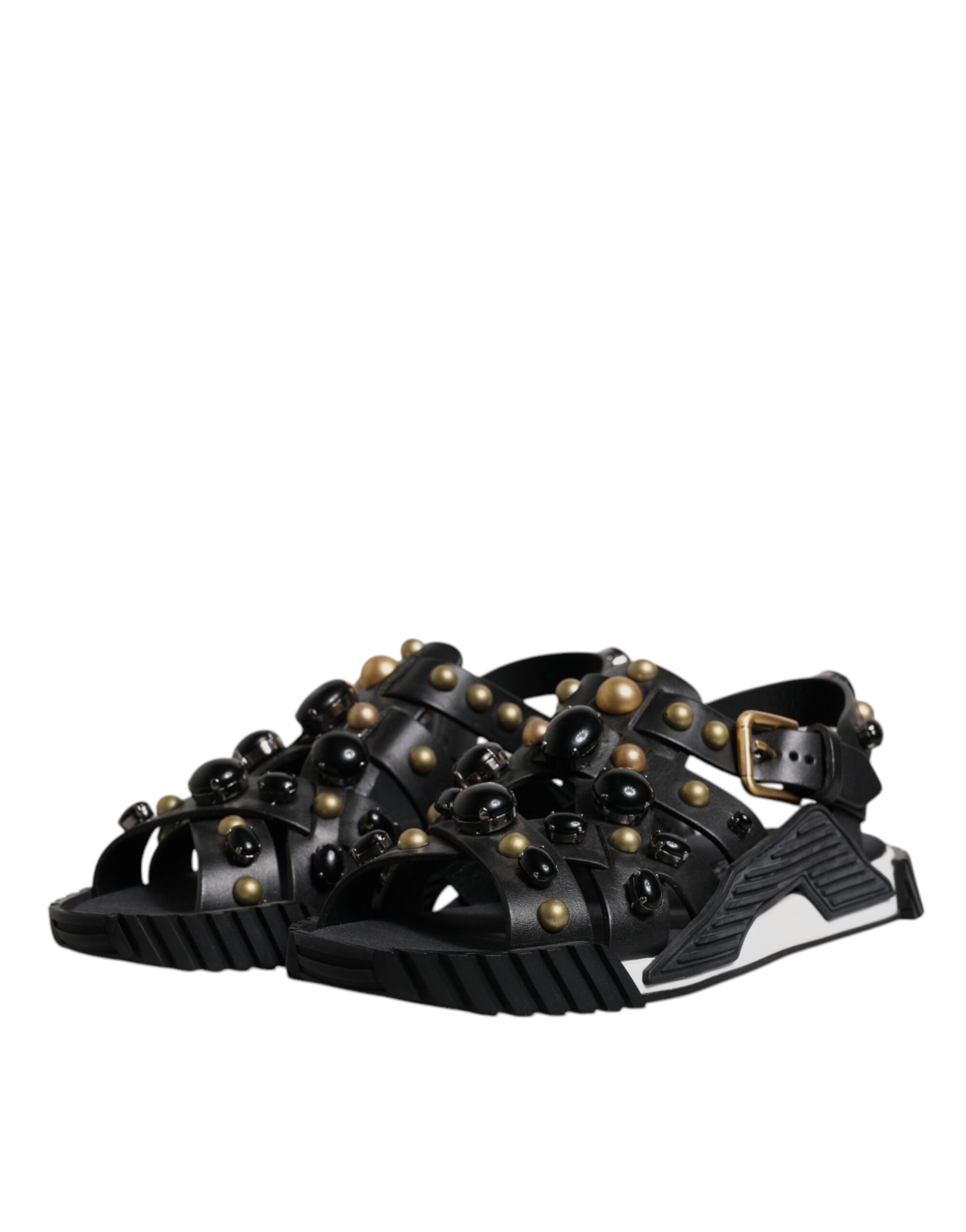 Leather Studded Slides Sandals Men's Shoes - Dolce & Gabbana - Modalova