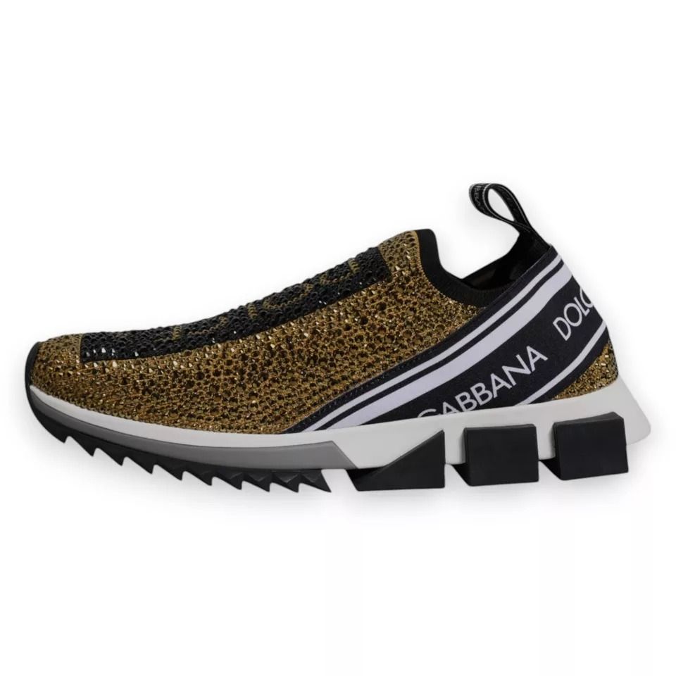 Gold Rhinestones Sorrento Sneakers Men's Shoes - Dolce & Gabbana - Modalova
