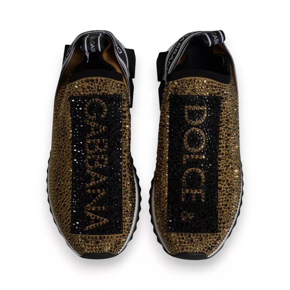 Gold Rhinestones Sorrento Sneakers Men's Shoes - Dolce & Gabbana - Modalova