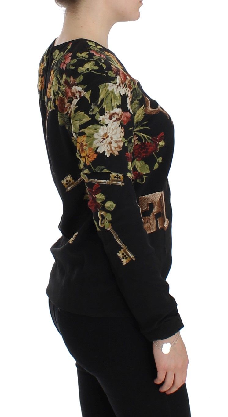 Key Floral Print Silk Blouse Women's Top - Dolce & Gabbana - Modalova