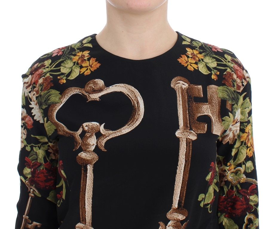 Key Floral Print Silk Blouse Women's Top - Dolce & Gabbana - Modalova