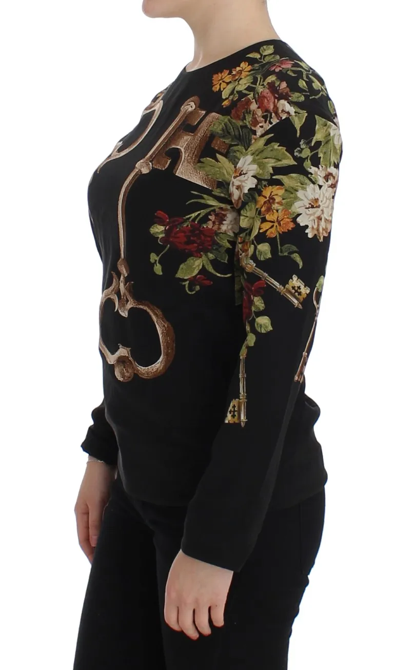 Key Floral Print Silk Blouse Women's Top - Dolce & Gabbana - Modalova