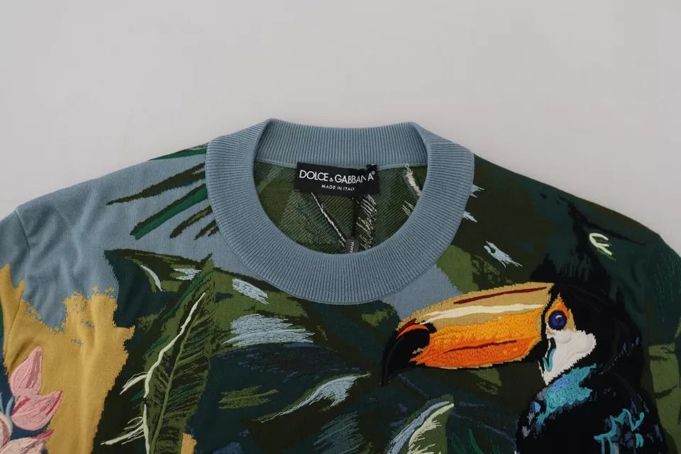 Jungle Wool Silk Pullover Logo Men's Sweater - Dolce & Gabbana - Modalova