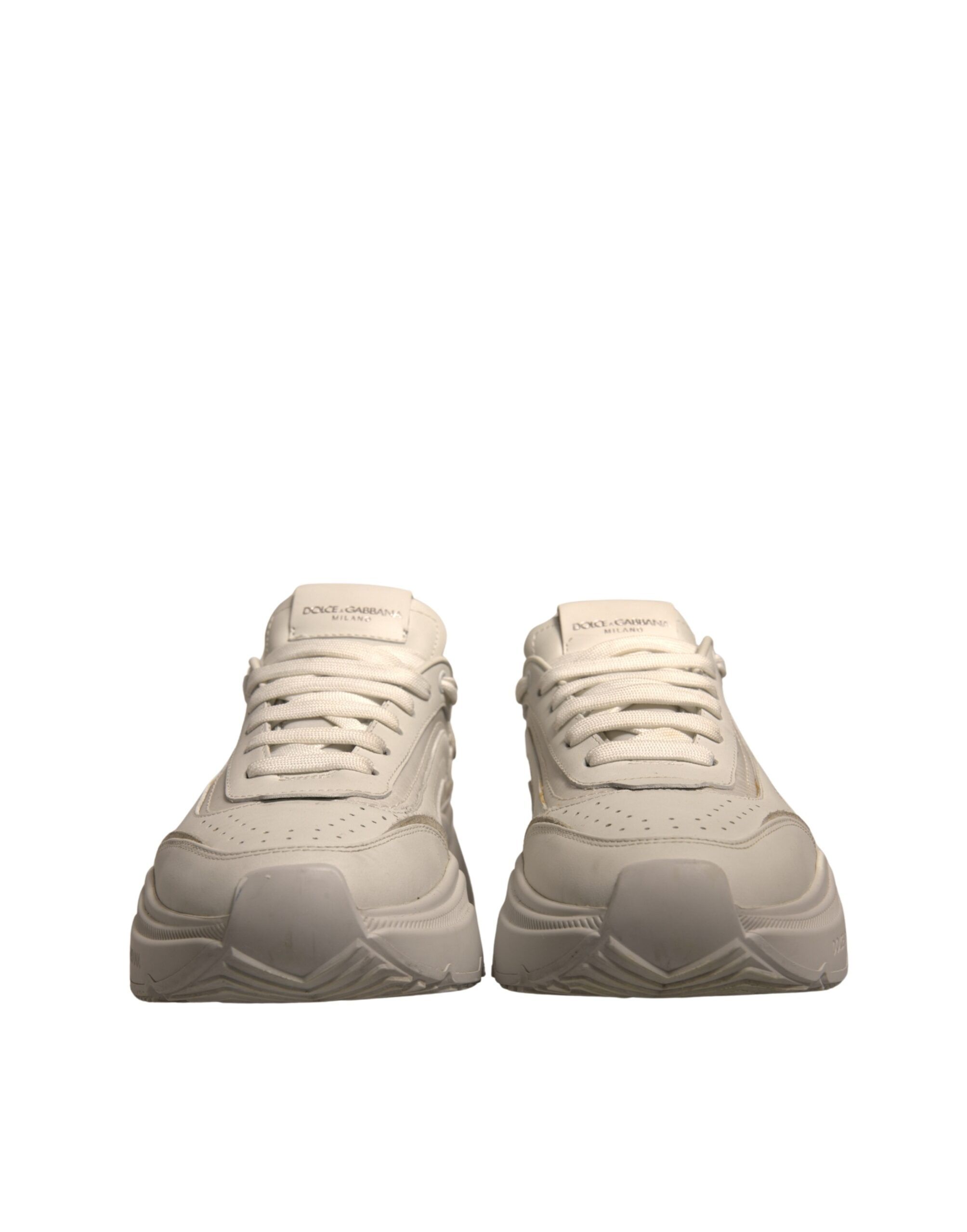 White Daymaster Leather Low Top Sneakers Men's Shoes (Pre-Owned) - Dolce & Gabbana - Modalova