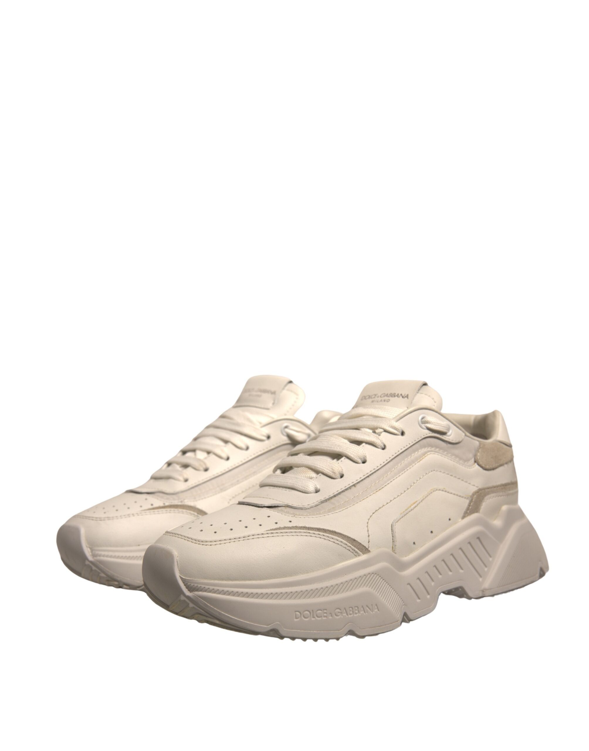 White Daymaster Leather Low Top Sneakers Men's Shoes (Pre-Owned) - Dolce & Gabbana - Modalova