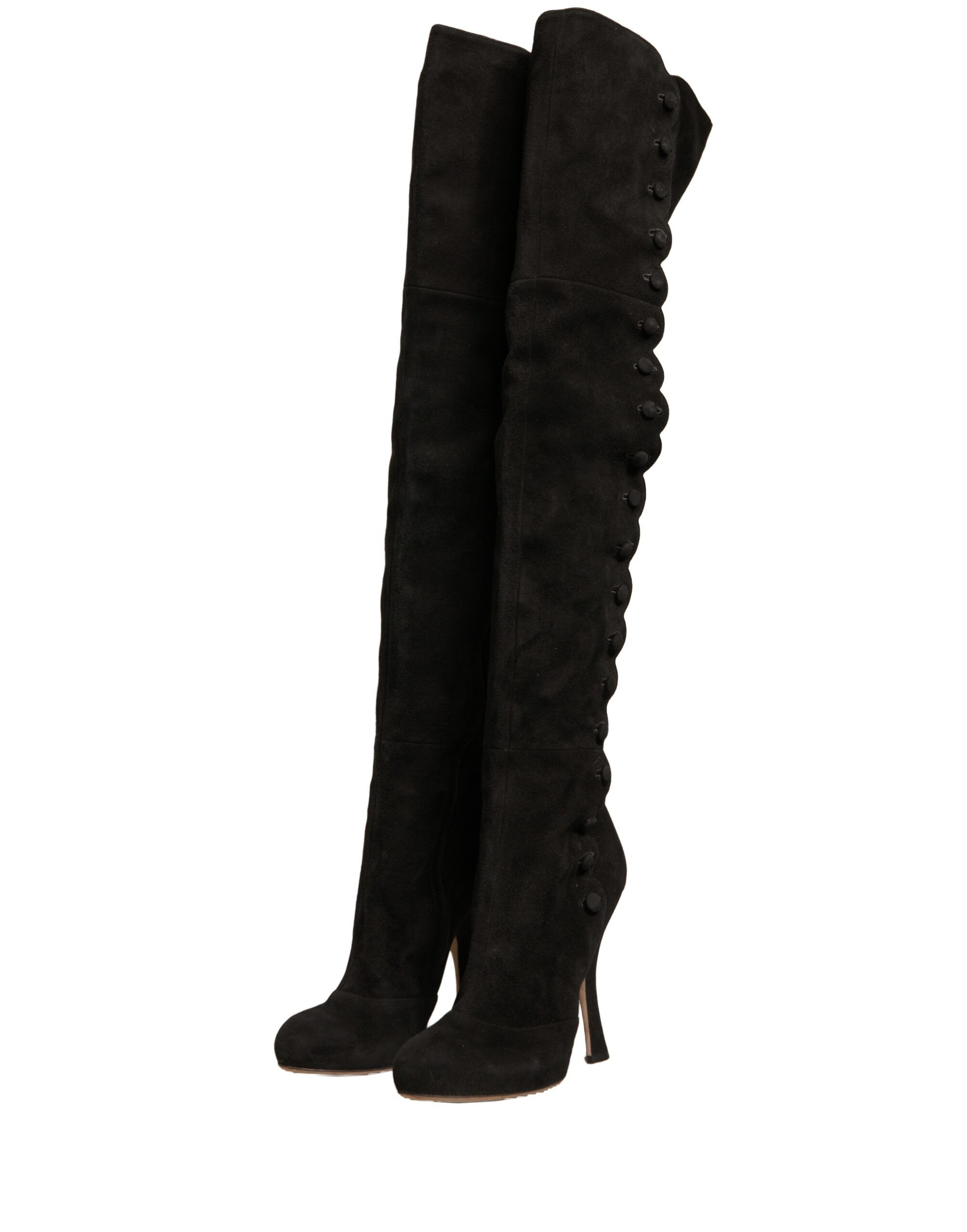 Suede Heels Knee High Boots Women's Shoes (Pre-Owned) - Dolce & Gabbana - Modalova