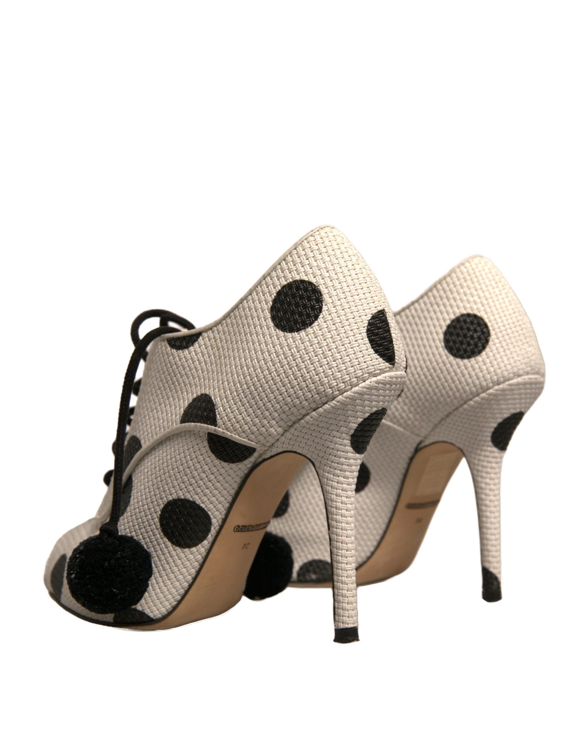 White Black Polka Dot Peep Toe Ankle Boots Women's Shoes (Pre-Owned) - Dolce & Gabbana - Modalova