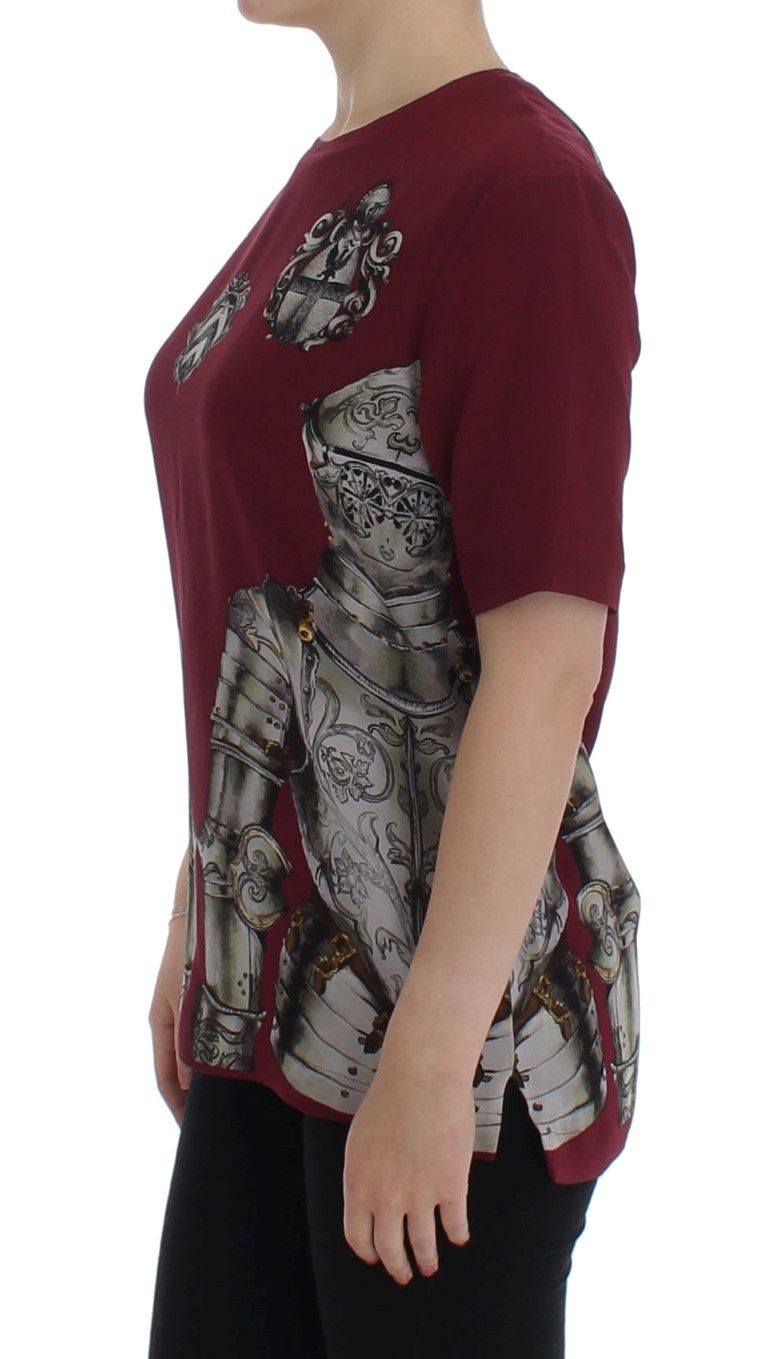 Knight Print Silk Blouse Women's T-shirt - Dolce & Gabbana - Modalova