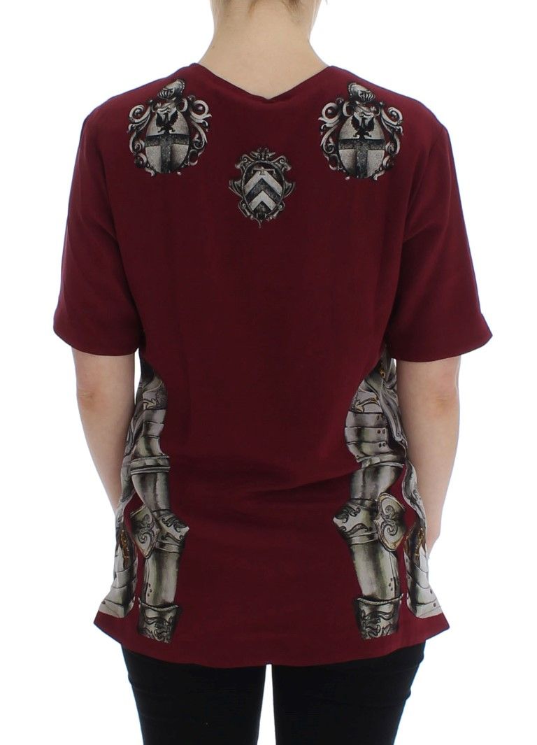 Knight Print Silk Blouse Women's T-shirt - Dolce & Gabbana - Modalova