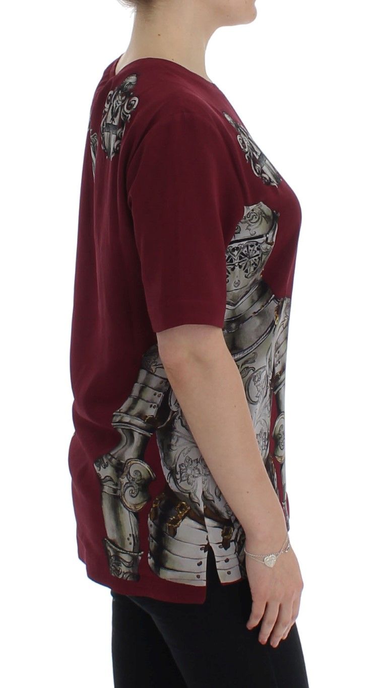 Knight Print Silk Blouse Women's T-shirt - Dolce & Gabbana - Modalova
