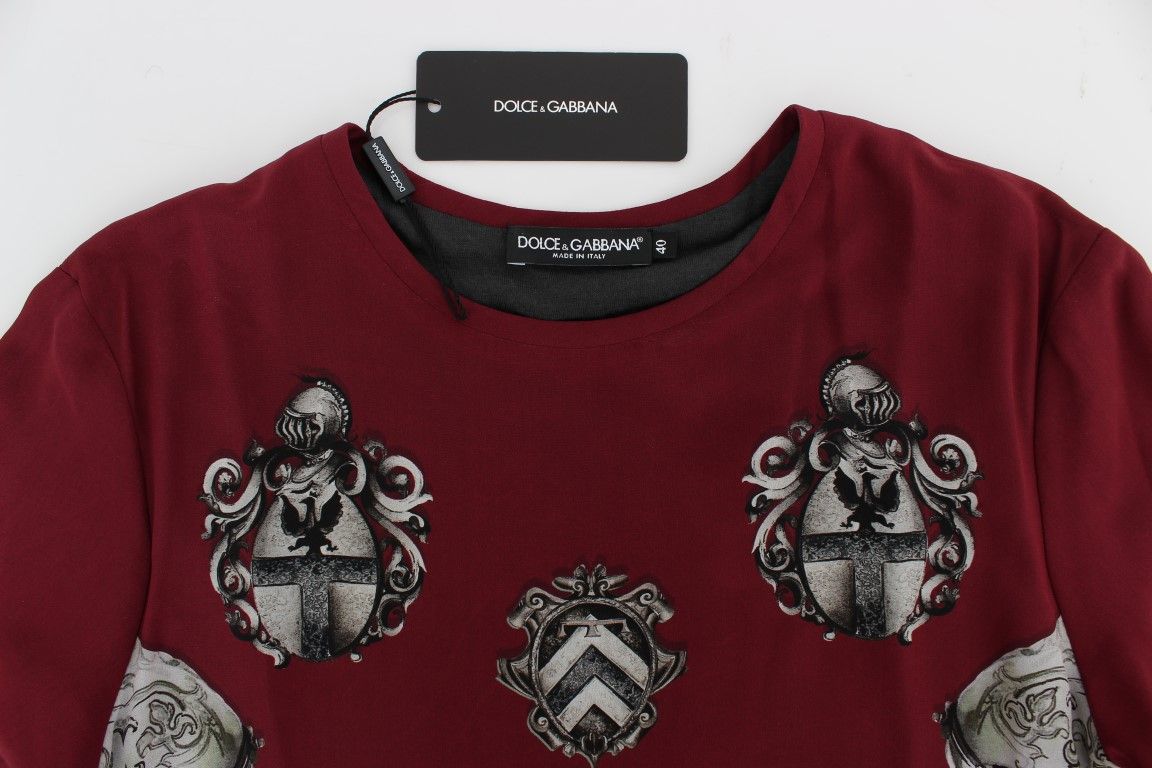 Knight Print Silk Blouse Women's T-shirt - Dolce & Gabbana - Modalova