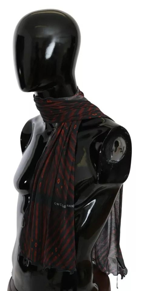 Black Red Viscose Foulard Branded Men's Scarf - Dolce & Gabbana - Modalova