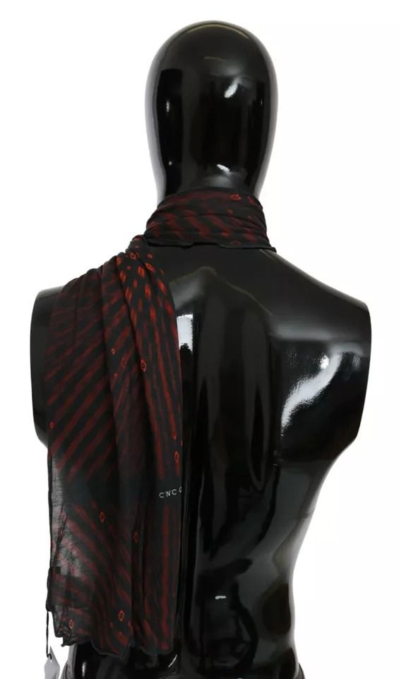 Black Red Viscose Foulard Branded Men's Scarf - Dolce & Gabbana - Modalova