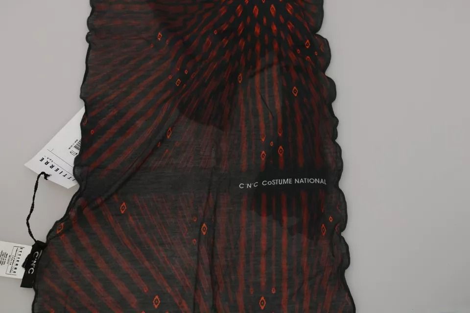 Black Red Viscose Foulard Branded Men's Scarf - Dolce & Gabbana - Modalova