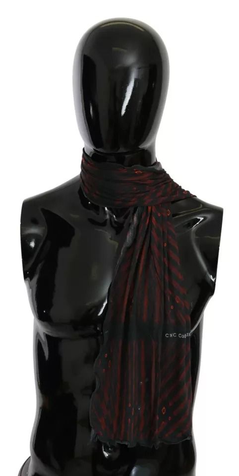 Black Red Viscose Foulard Branded Men's Scarf - Dolce & Gabbana - Modalova
