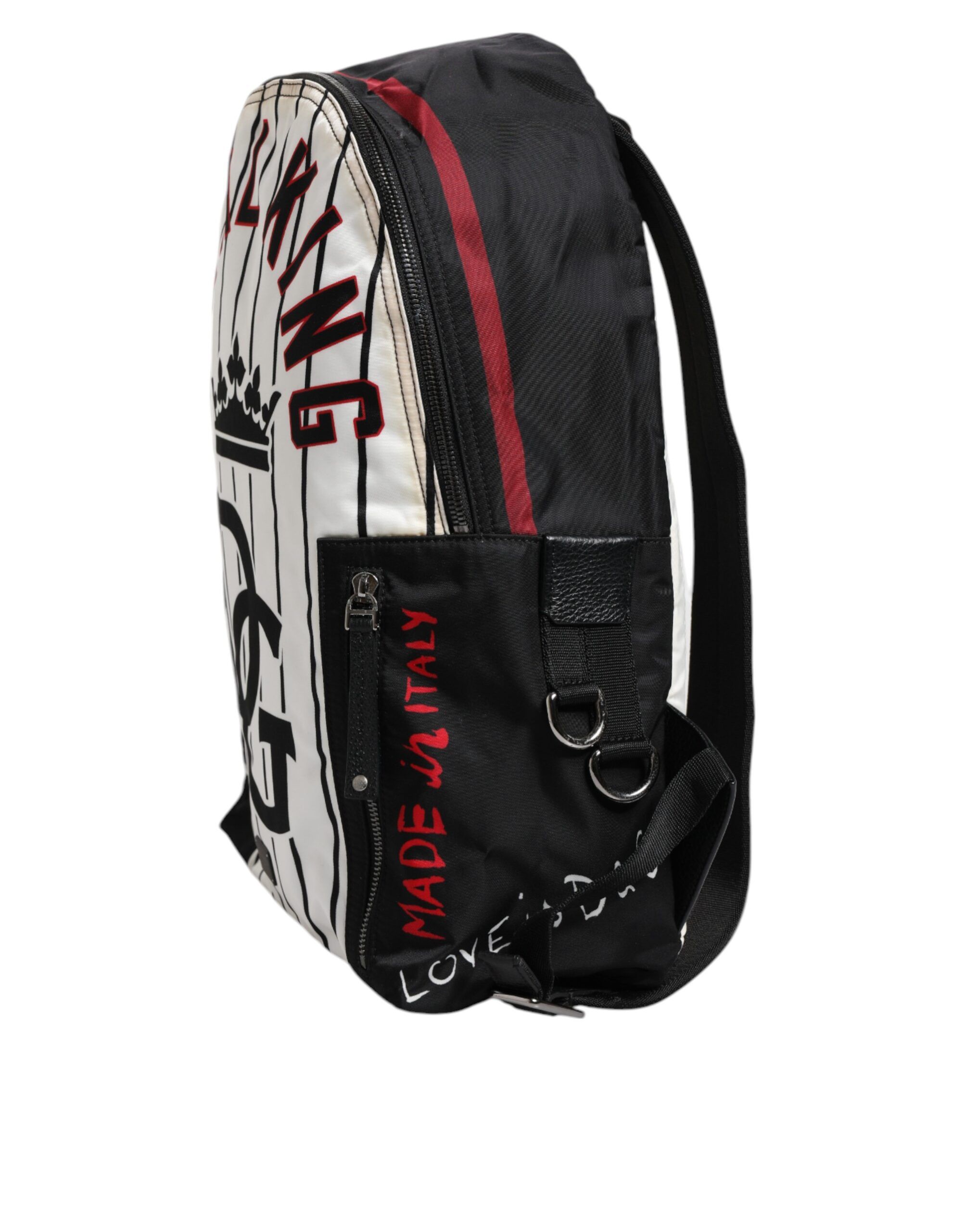 Black White Vulcano Royal King Print Men Backpack Men's Bag (Pre-Owned) - Dolce & Gabbana - Modalova