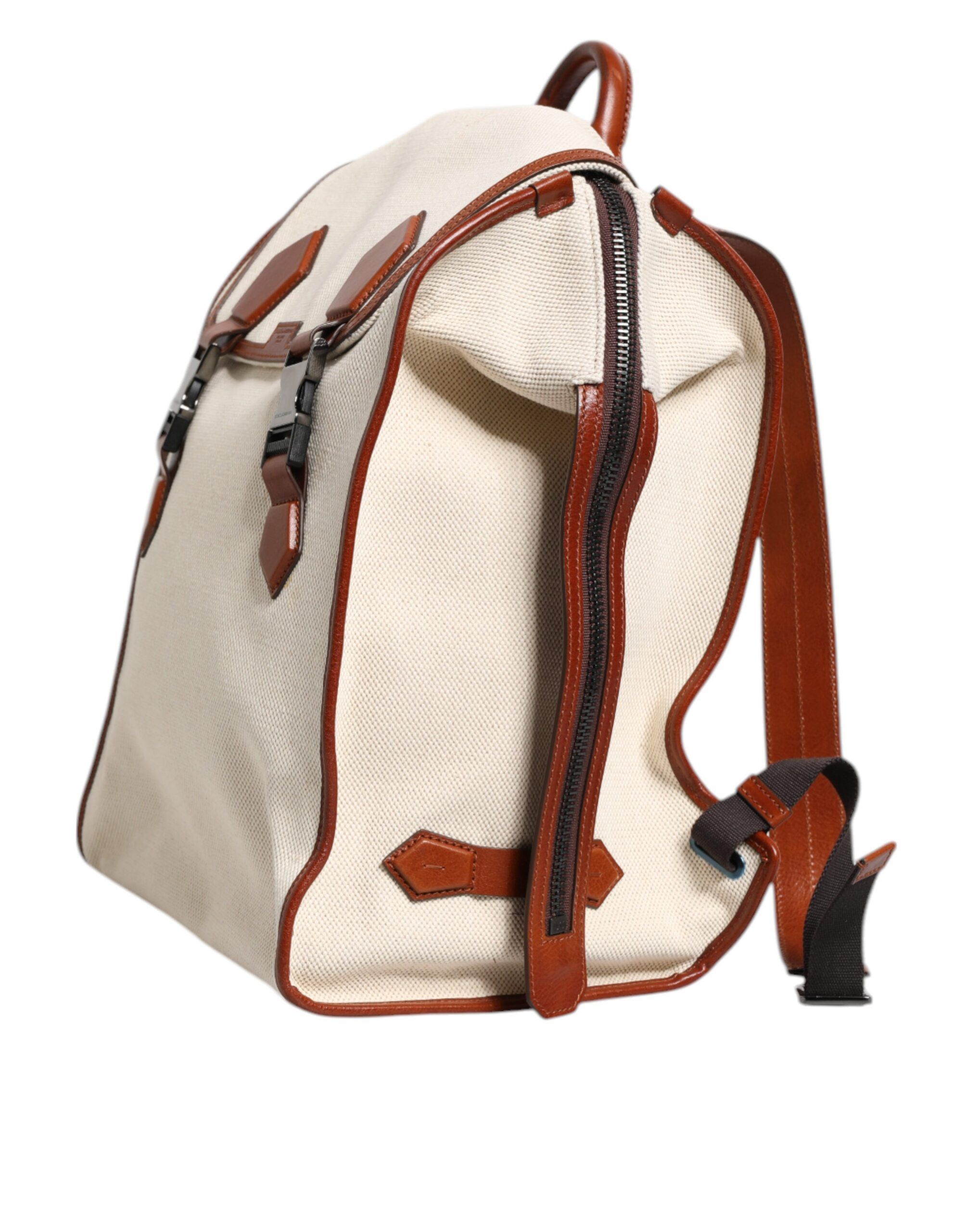 Brown Canvas Leather EDGE Travel Men Back Pack Men's Bag (Pre-Owned) - Dolce & Gabbana - Modalova