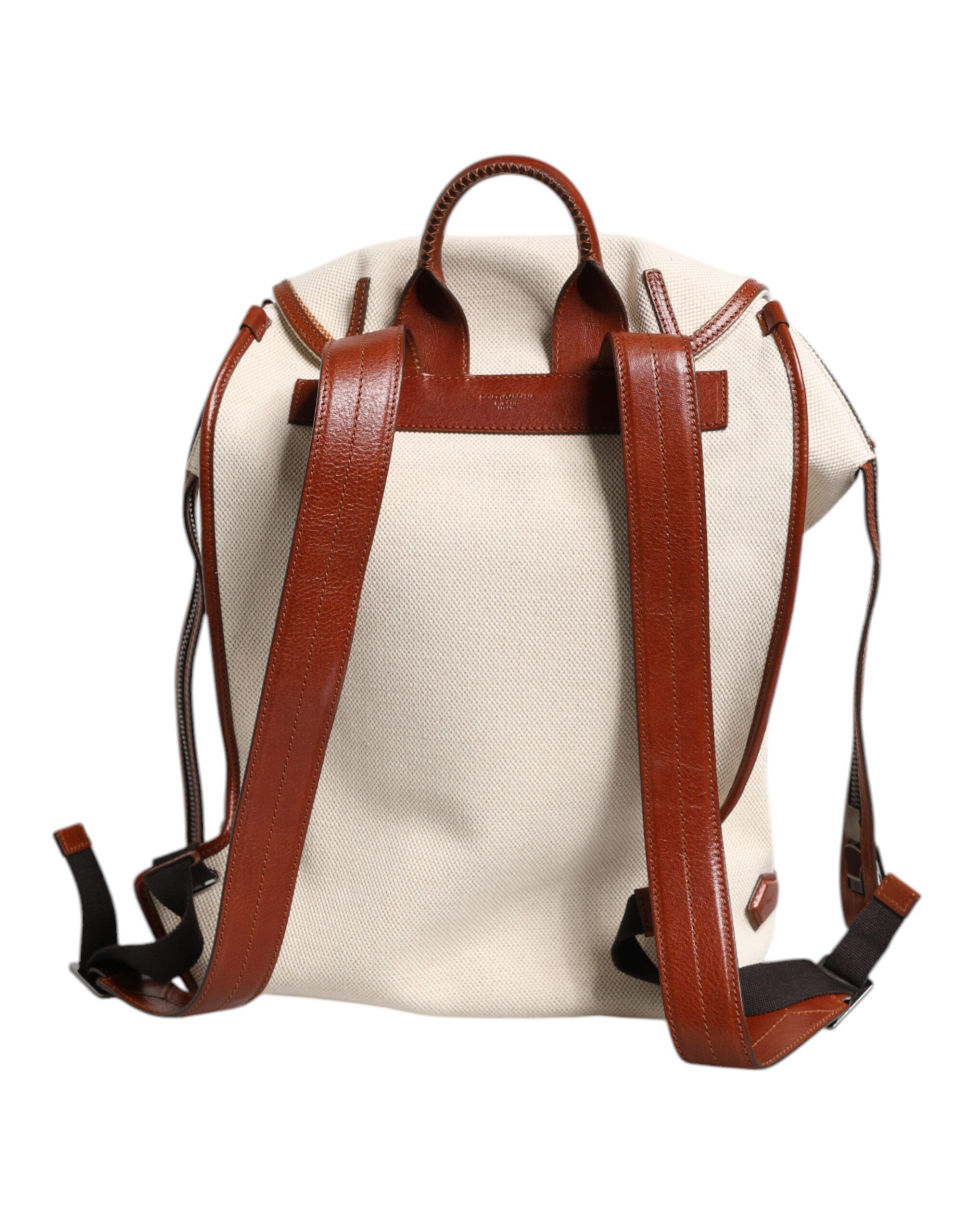 Brown Canvas Leather EDGE Travel Men Back Pack Men's Bag (Pre-Owned) - Dolce & Gabbana - Modalova