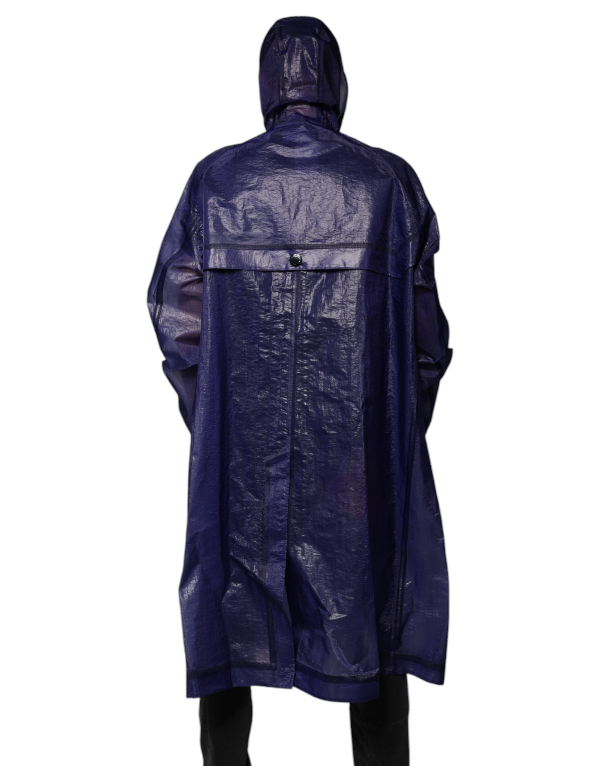 Dark Cotton Hooded Men Raincoat Men's Jacket - Dolce & Gabbana - Modalova