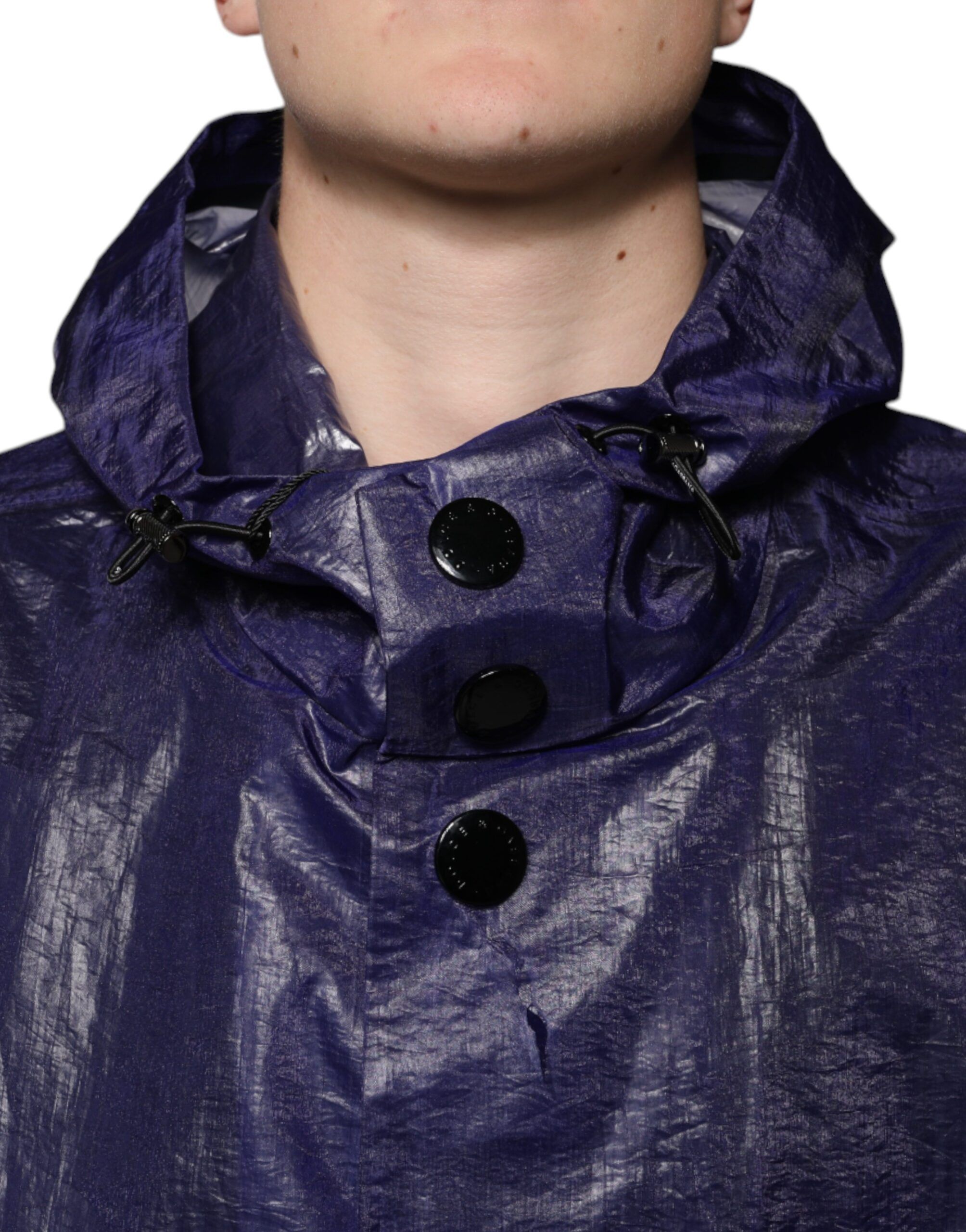 Dark Cotton Hooded Men Raincoat Men's Jacket - Dolce & Gabbana - Modalova