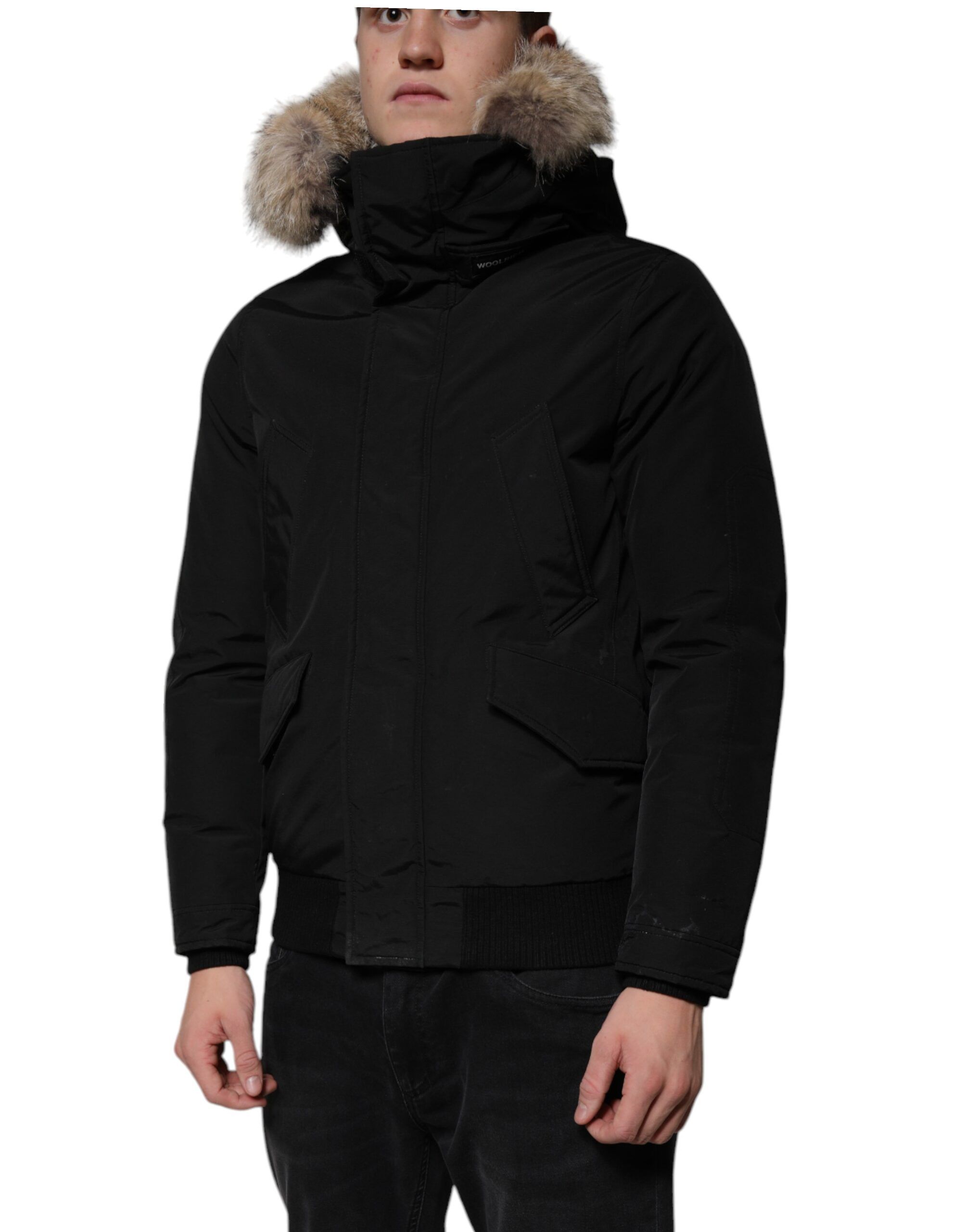 Hooded Long Sleeves Fur Shearling Coat Men's Jacket (Pre-Owned) - Woolrich - Modalova