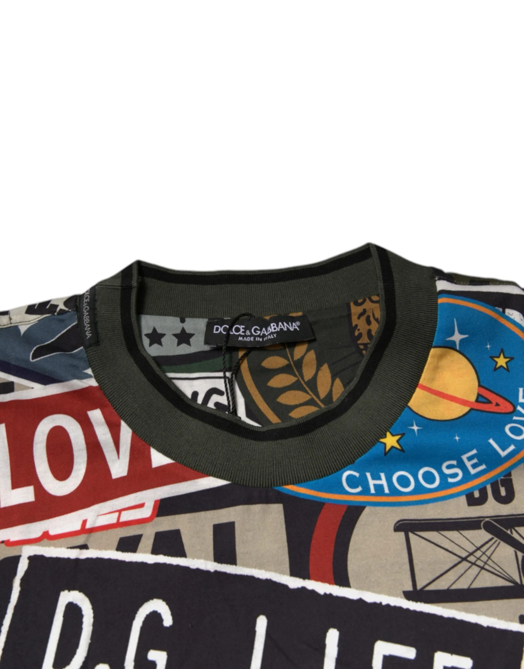 Graphic Print Cotton Crew Neck Men's T-shirt - Dolce & Gabbana - Modalova