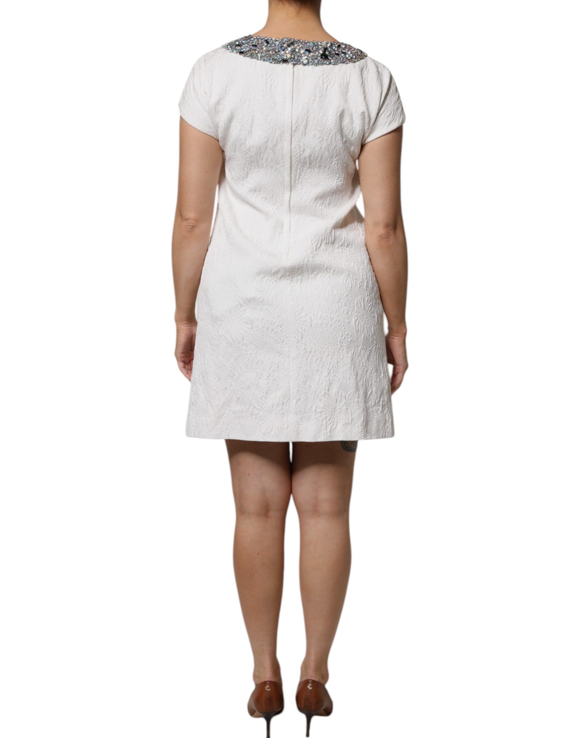 Crystal Embellished Jacquard Brocade Mini Women's Dress (Pre-Owned) - Dolce & Gabbana - Modalova