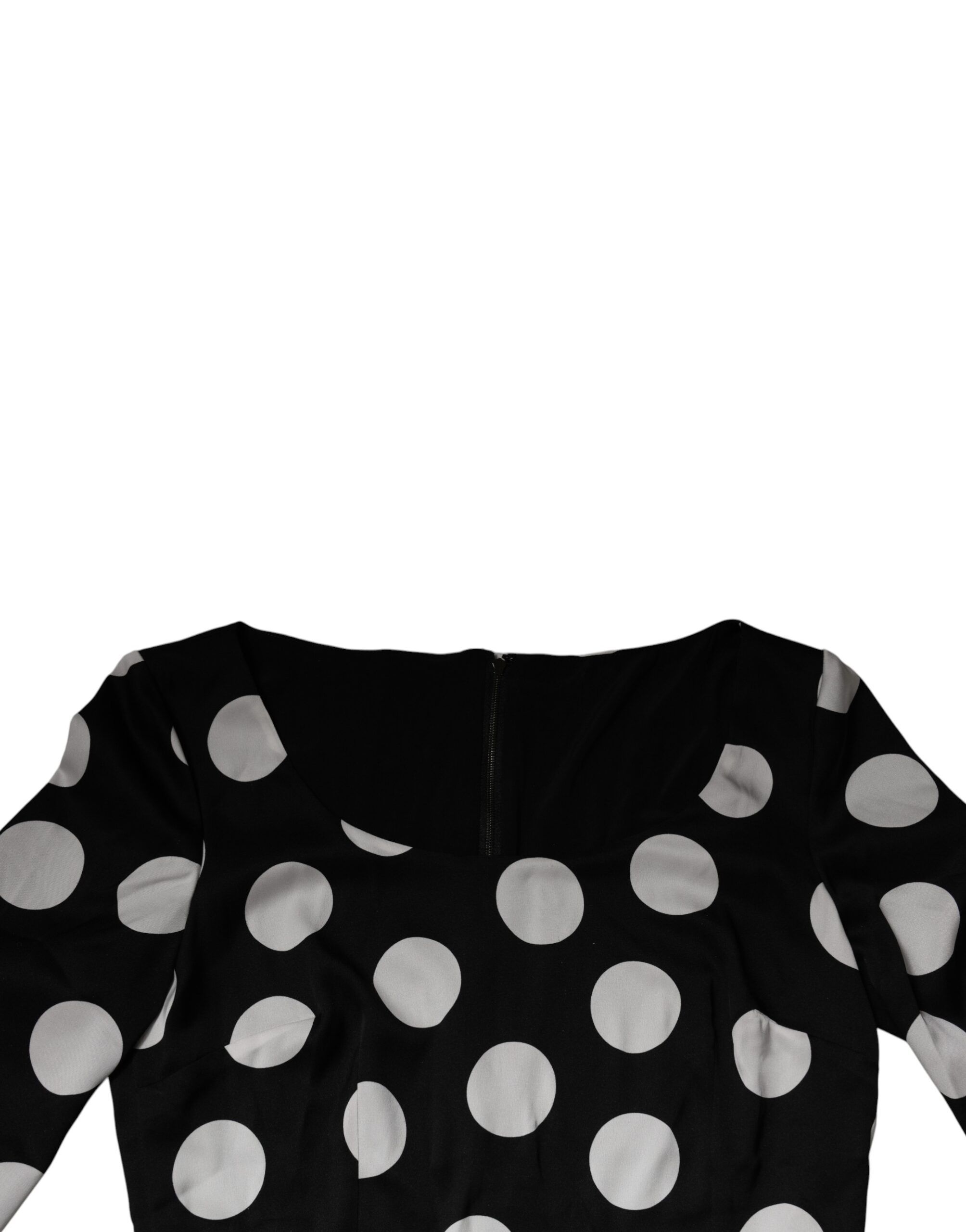 Black White Silk Polka Dots Sheath Midi Women's Dress (Pre-Owned) - Dolce & Gabbana - Modalova