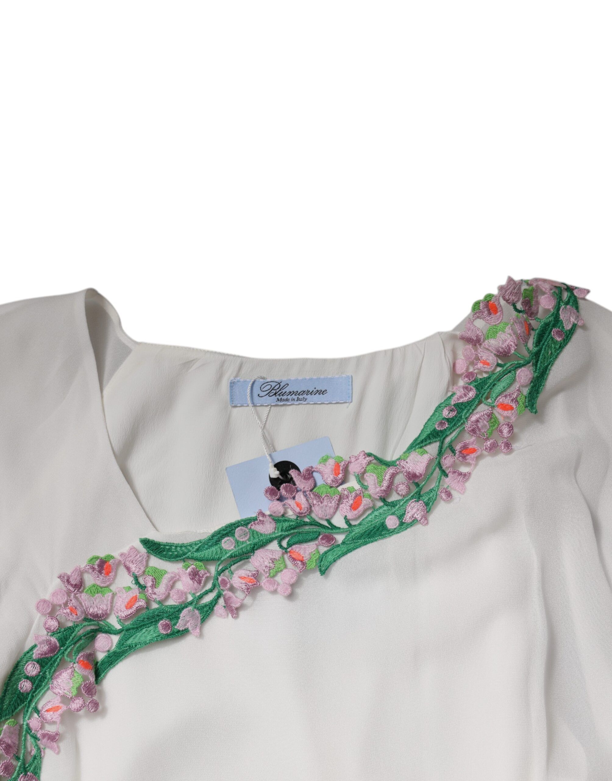 Floral Embroidery Viscose Chiffon Shift Women's Dress - Blumarine - Modalova