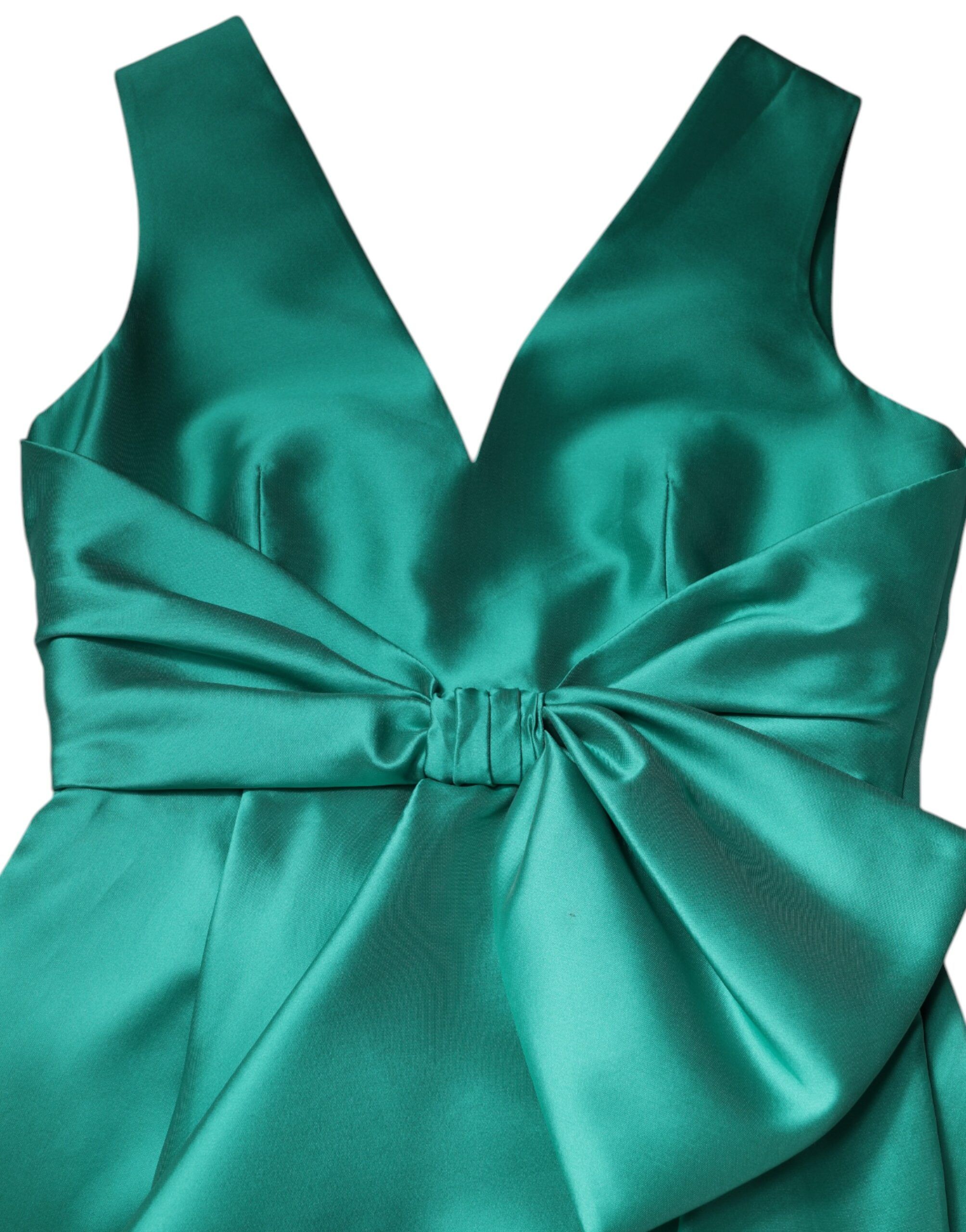 Satin Polyester Sleeveless V-neck Layered Women's Dress (Pre-Owned) - Alberta Ferretti - Modalova