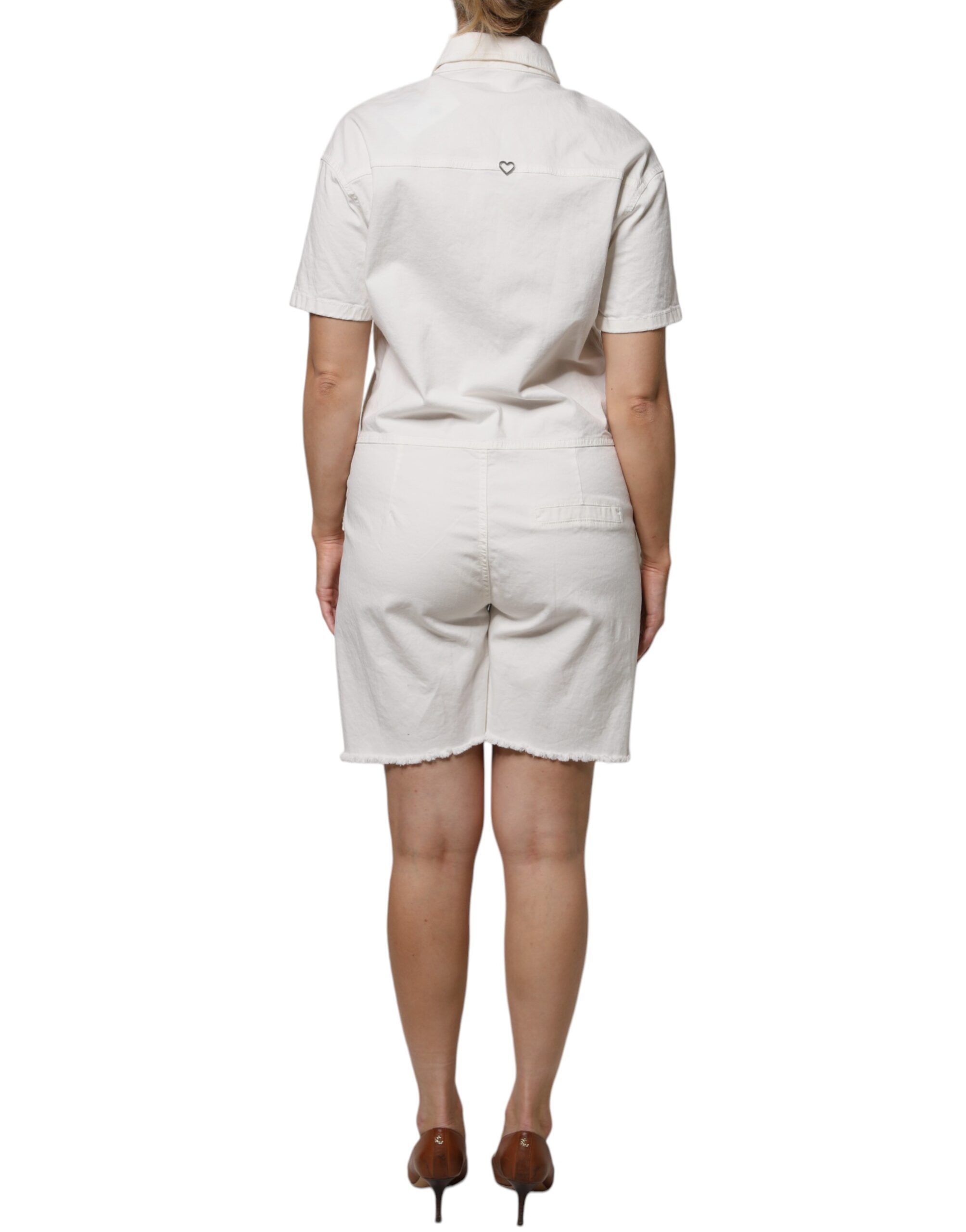 Cotton Short Sleeves Button Down Romper Women's Dress - Please - Modalova