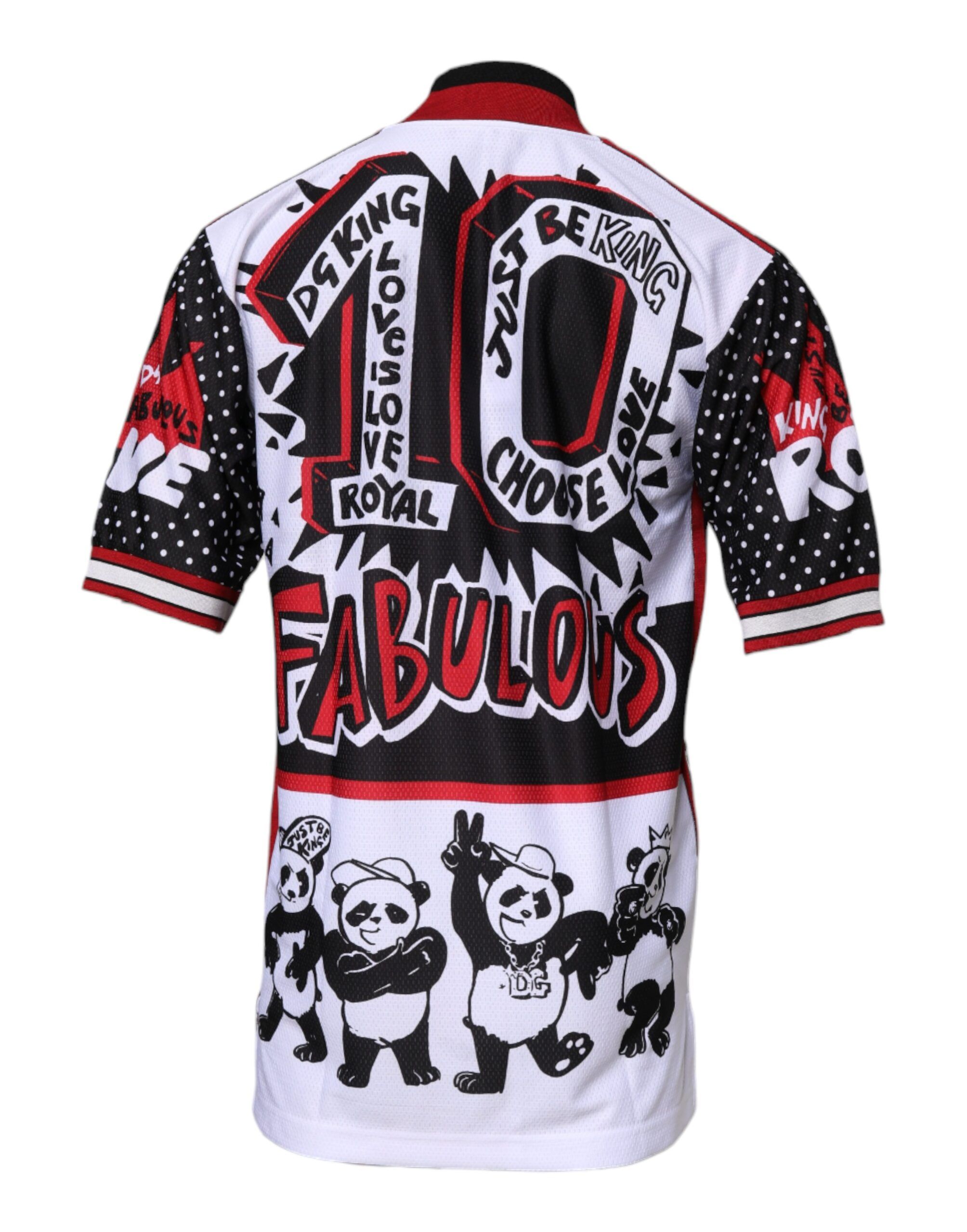 King Panda Print Zipper Collar Men's T-shirt (Pre-Owned) - Dolce & Gabbana - Modalova
