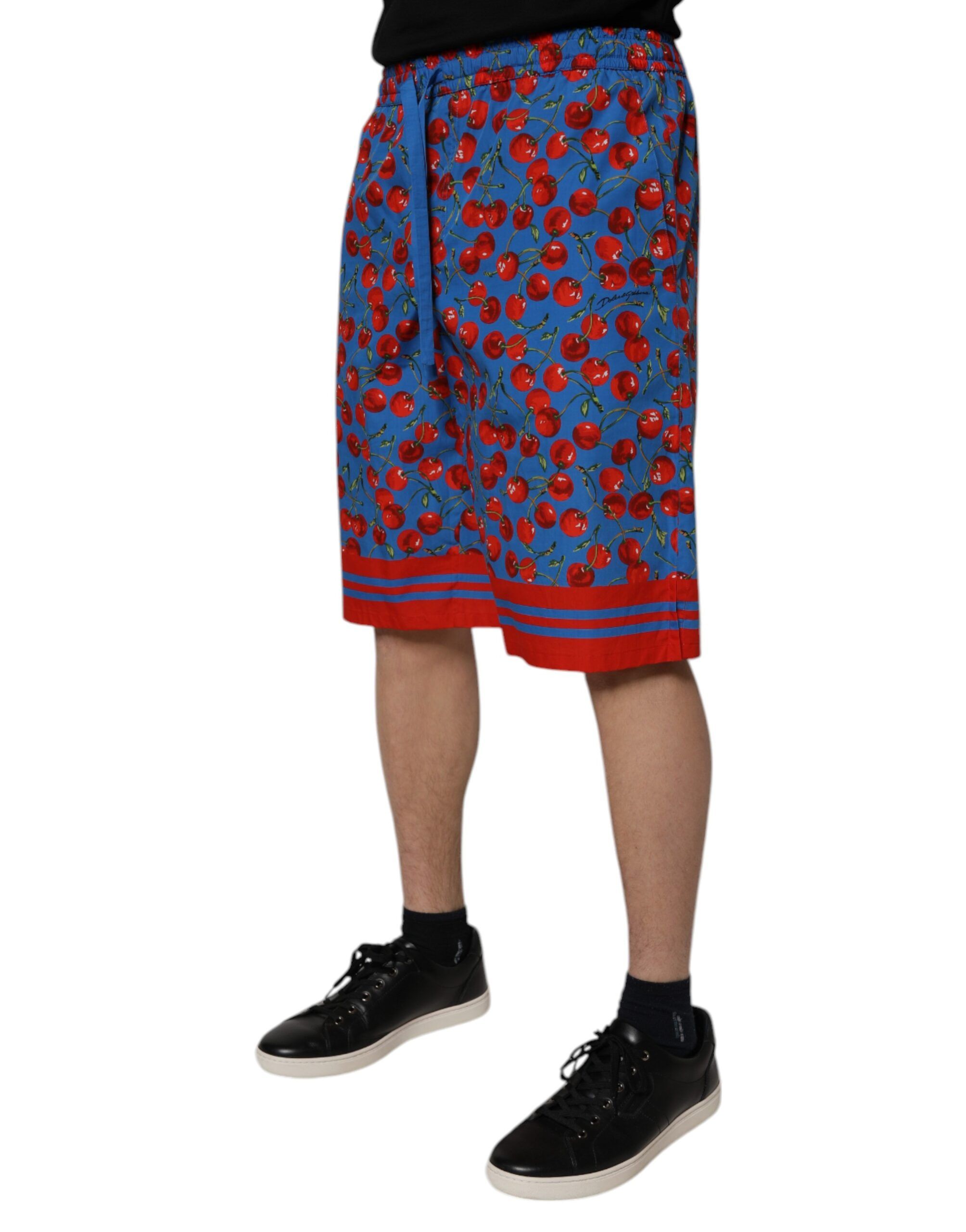 Cherry Print Cotton Men Bermuda Men's Shorts - Dolce & Gabbana - Modalova