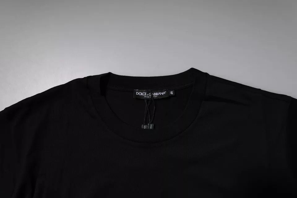 Logo Patch Cotton Crew Neck Men's T-shirt - Dolce & Gabbana - Modalova
