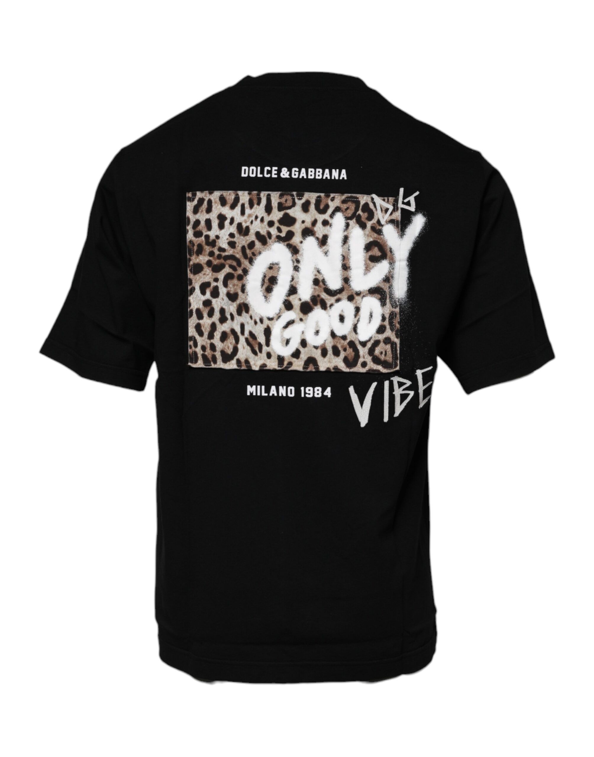 Amore Leopard Cotton Crew Neck Men's T-shirt - Dolce & Gabbana - Modalova