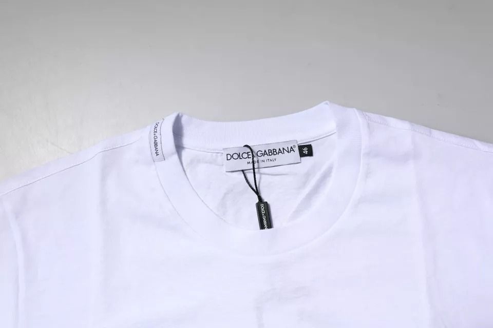 Logo Plaque Cotton Crew Neck Men's T-shirt - Dolce & Gabbana - Modalova