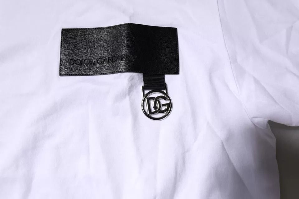 Logo Patch Cotton Crew Neck Men's T-shirt - Dolce & Gabbana - Modalova