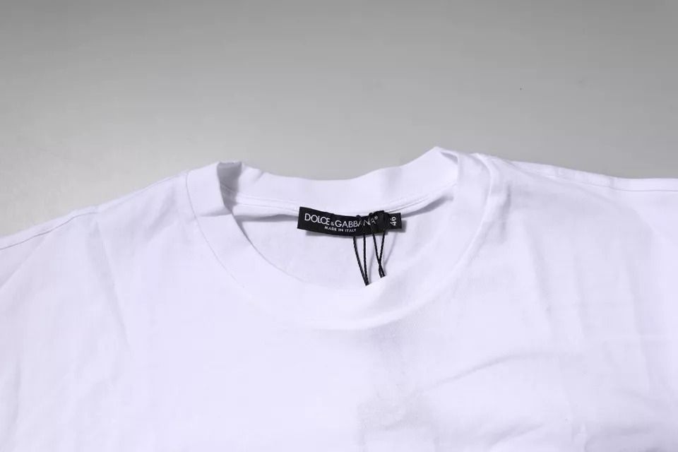 Logo Patch Cotton Crew Neck Men's T-shirt - Dolce & Gabbana - Modalova