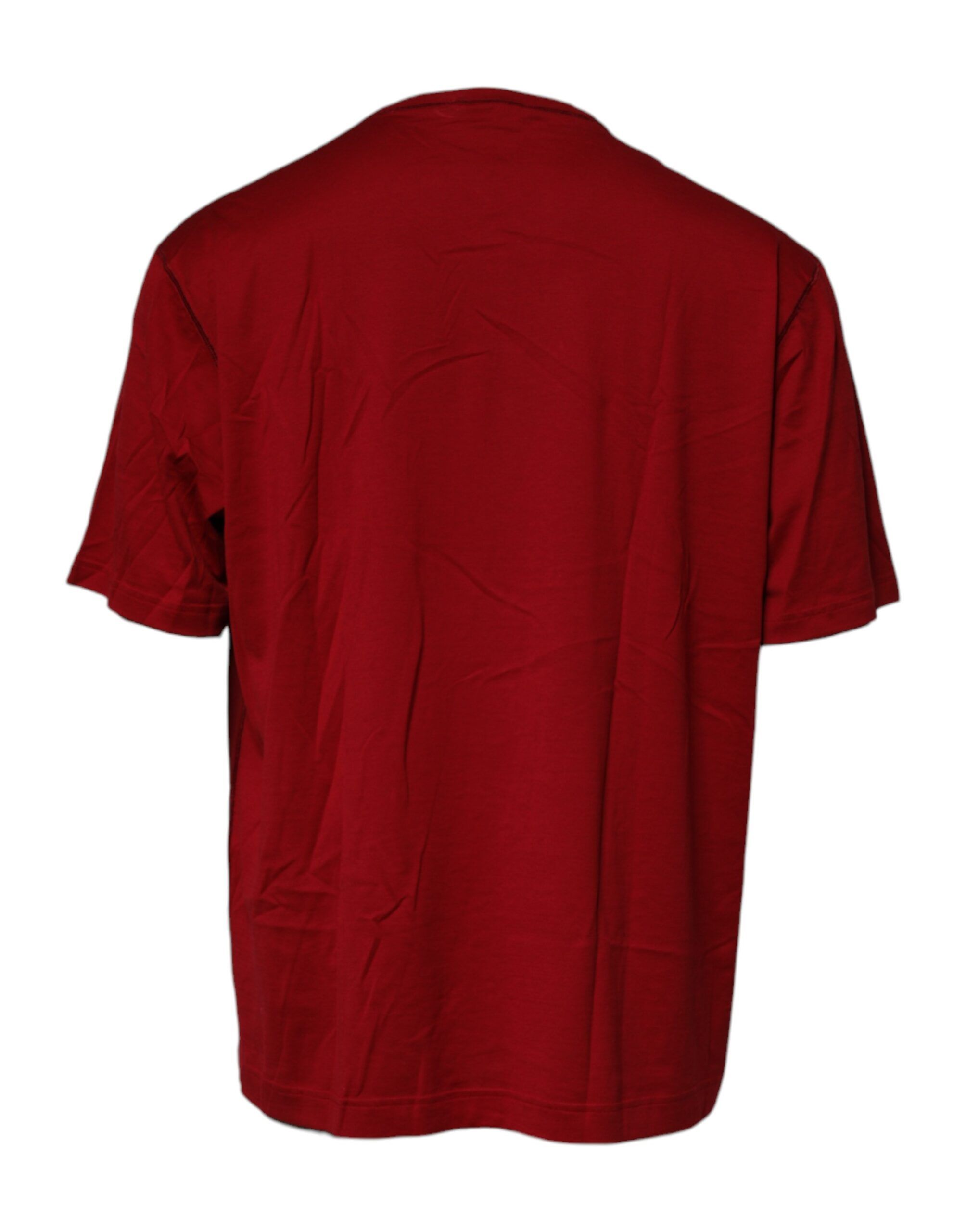 Red Logo Tape Cotton Crew Neck Men's T-shirt - Dolce & Gabbana - Modalova