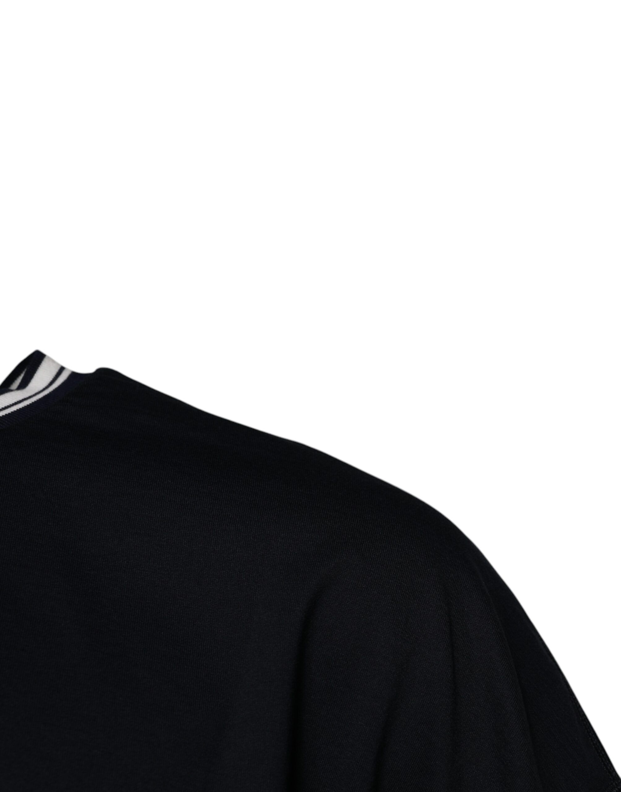 Dark Logo Crown Cotton Crew Neck Men's T-shirt - Dolce & Gabbana - Modalova