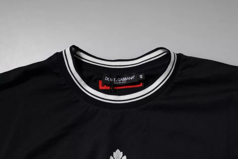 Dark Logo Crown Cotton Crew Neck Men's T-shirt - Dolce & Gabbana - Modalova