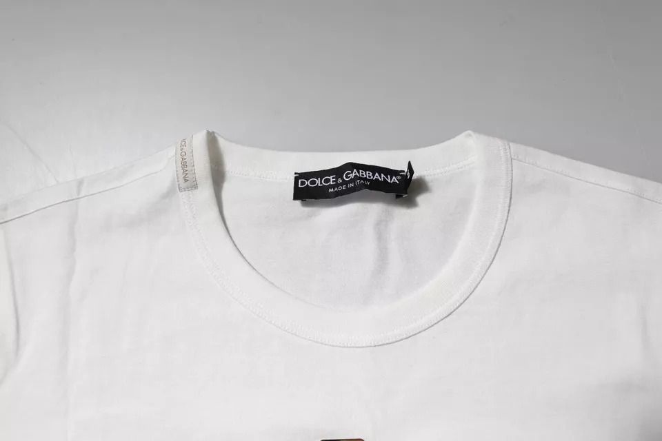 Cotton Logo Floral Crew Neck Men's T-shirt (Pre-Owned) - Dolce & Gabbana - Modalova