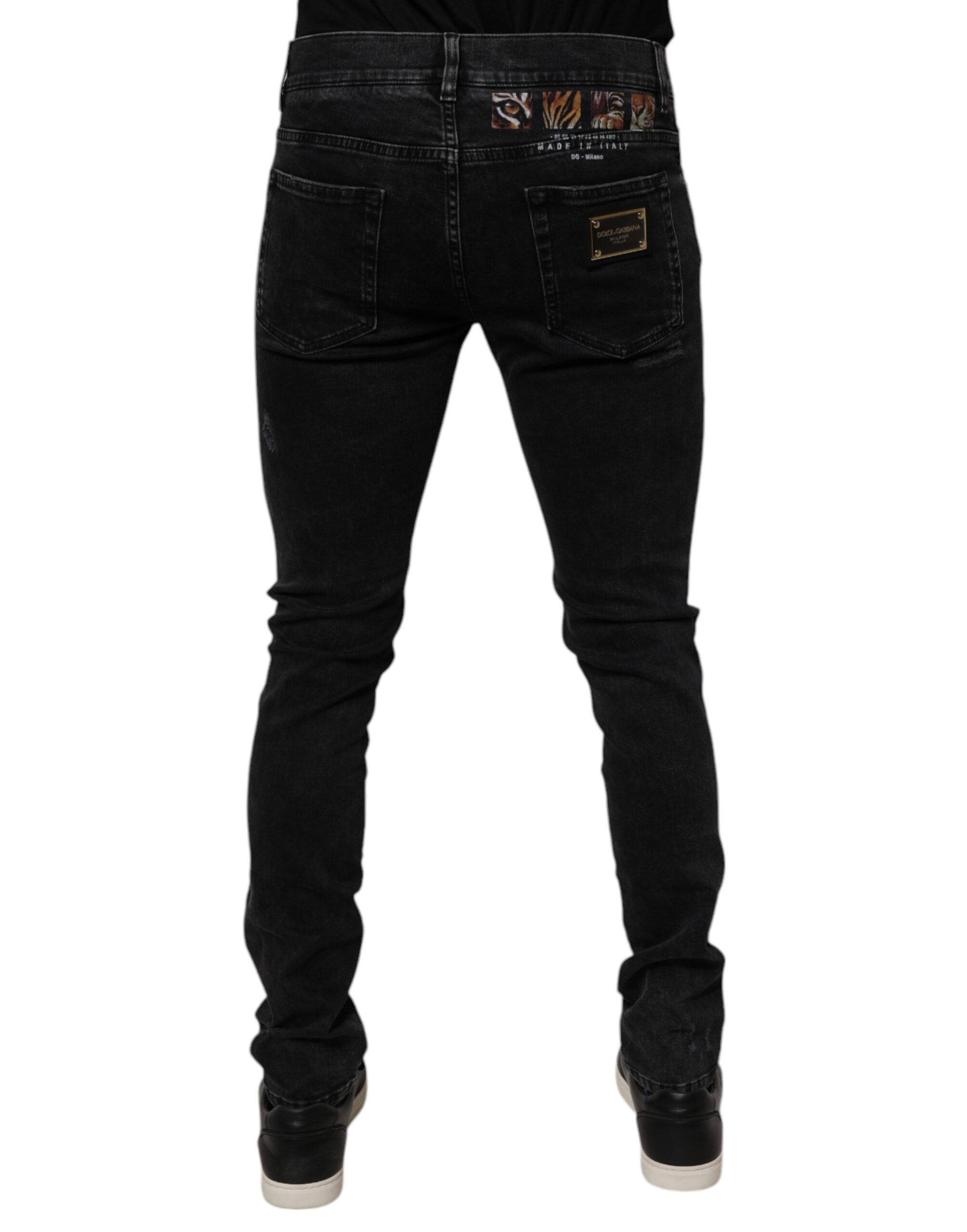 Tattered Cotton Skinny Men Denim Men's Jeans - Dolce & Gabbana - Modalova