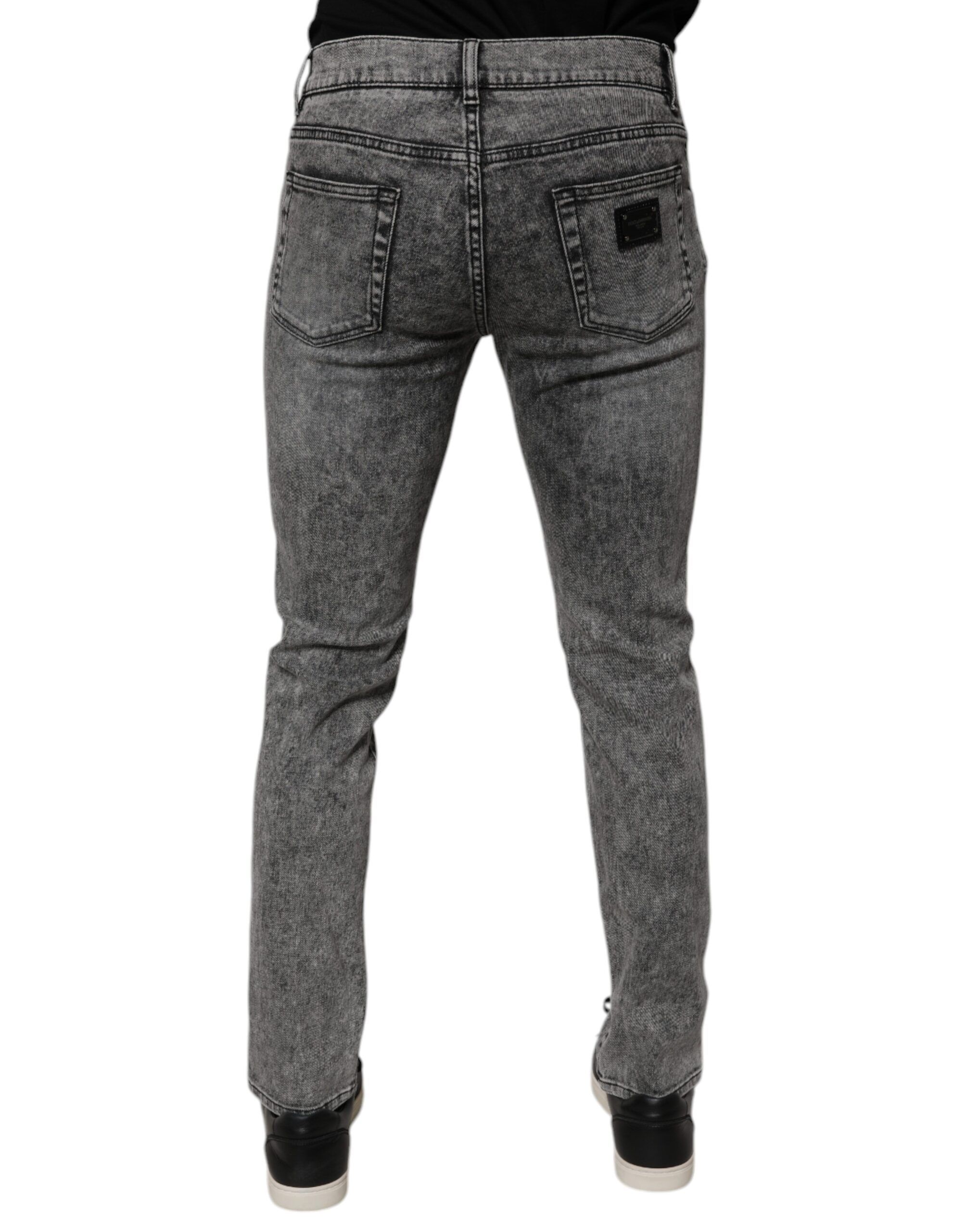 Washed Cotton Slim Fit Denim Men's Jeans - Dolce & Gabbana - Modalova
